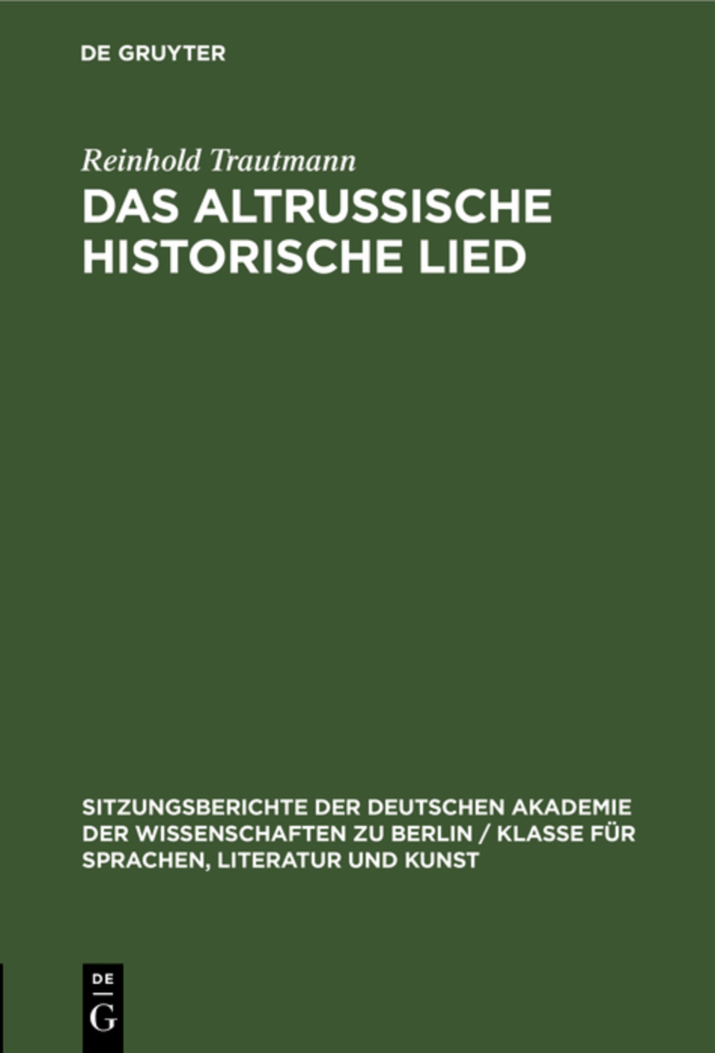 Das altrussische historische Lied